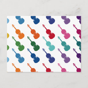Violinfarbige Fun Array Music Postkarte