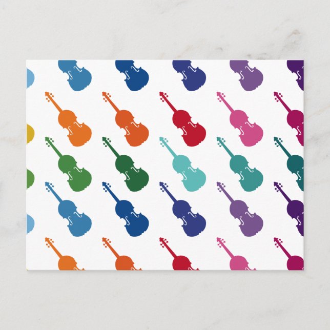 Violinfarbige Fun Array Music Postkarte (Vorderseite)