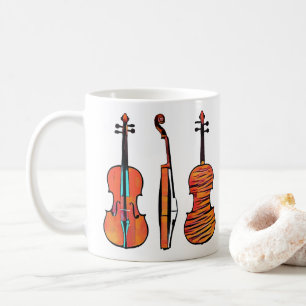 Violinfiddles originale Musikinstrumente Kunst Kaffeetasse