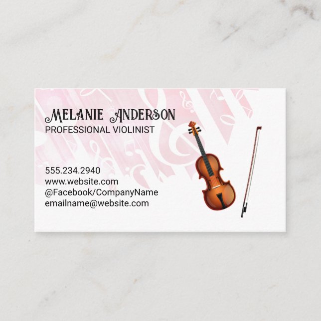 Violininstrument | Hintergrundinformationen zu Mus Visitenkarte (Vorderseite)