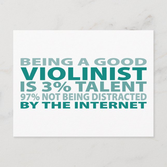 Violinist 3% Talent Postkarte (Vorderseite)