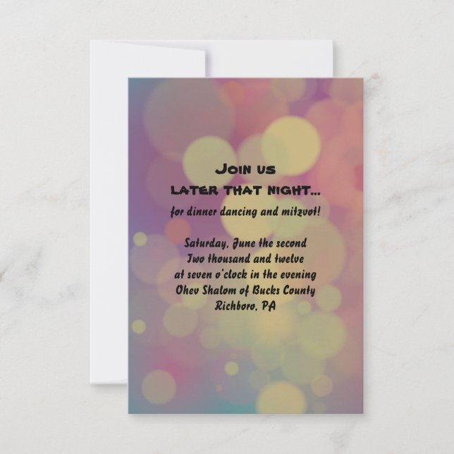 VIOLINIST Bat Mitzvah Empfang Party Card Einladung (Vorderseite)