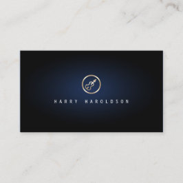 Violinist Elegant Gold Violin Icon Blau Visitenkarte