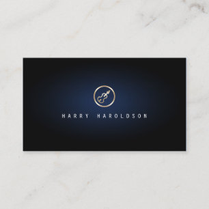 Violinist Elegant Gold Violin Icon Blau Visitenkarte