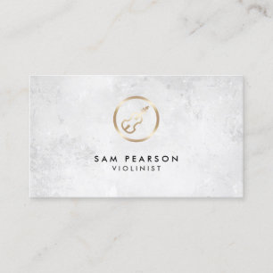 Violinist Gold Violin Icon Business Card Visitenkarte