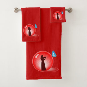 Violinist in Sphere Badhandtuch Set