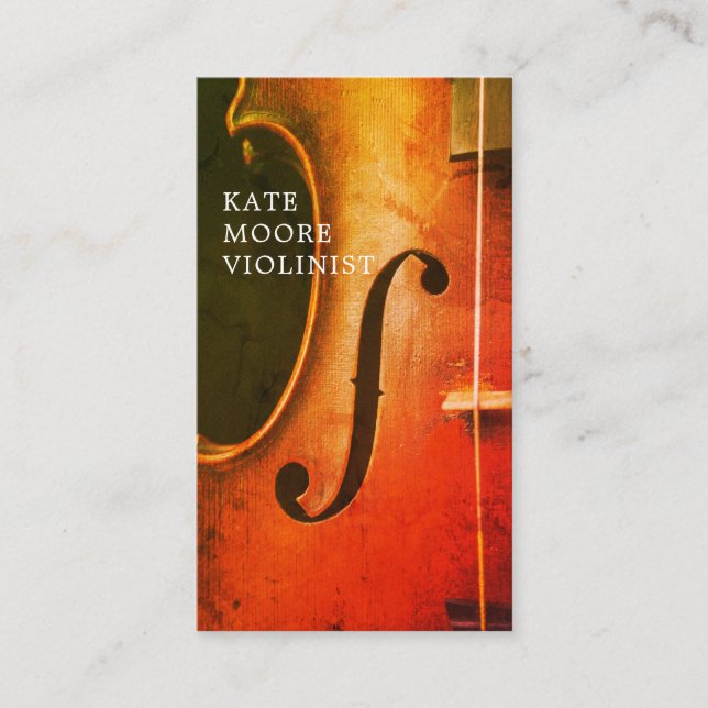Violinist Musician Business Card Visitenkarte (Vorderseite)