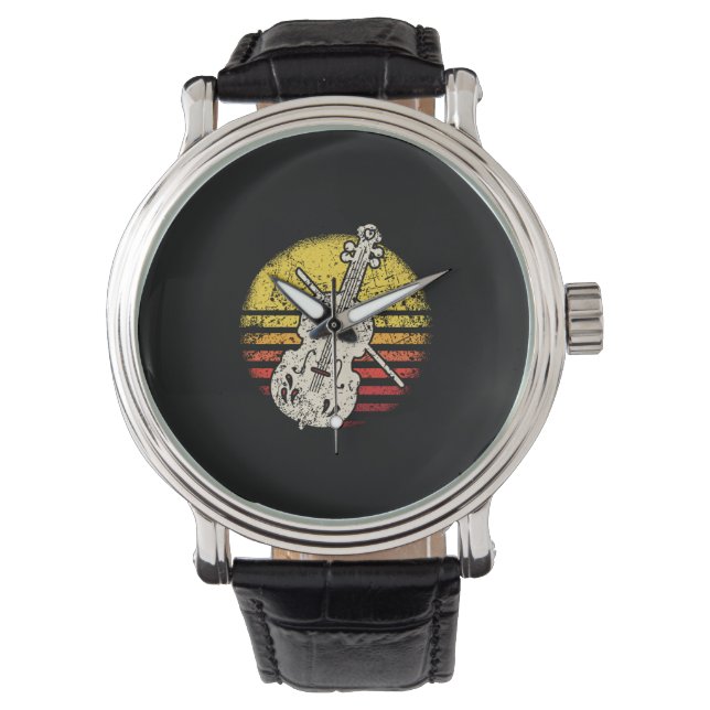 Violinist Retro Vintag Armbanduhr (Vorderseite)