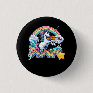 Violinist Unicorn Violine Viola Player Musi Button