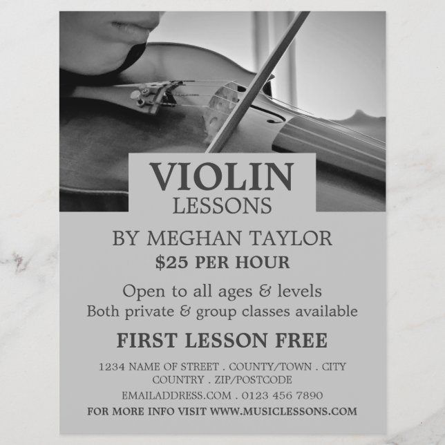 Violinist, Violin Lessons Flyer (Vorne)
