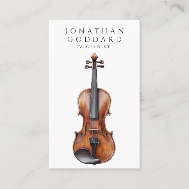 Violinist Violine Music Teacher Musiker Visitenkarte (Vorderseite)