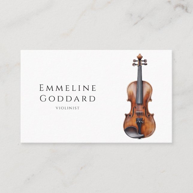 Violinist Violine Music Teacher Musiker Visitenkarte (Vorderseite)