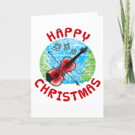 Violinist Weihnachtskarte Violinist Streichmusiker Dankeskarte