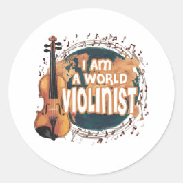 violinist world runder aufkleber