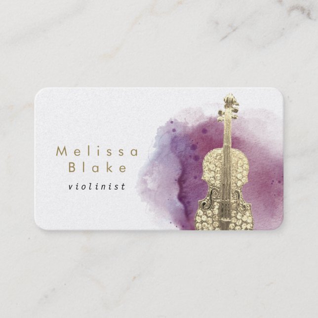 violinistische Lackierung Aquarellspritzdesign Visitenkarte (Vorderseite)
