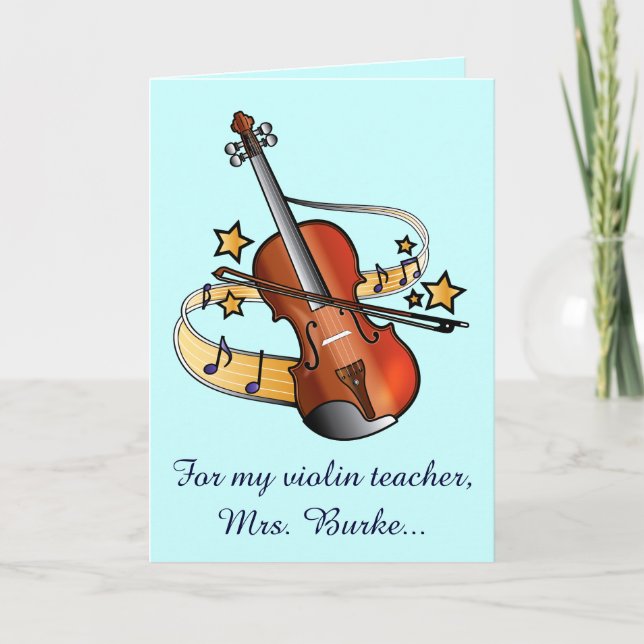 Violinlehrer Vielen Dank, dass Sie den Namen indiv Dankeskarte (Vorderseite)