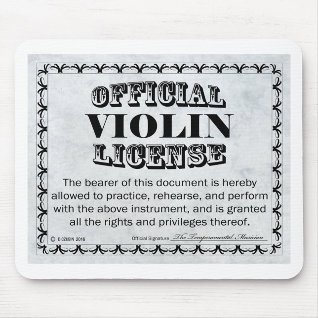 Violinlizenz Mousepad (Vorne)