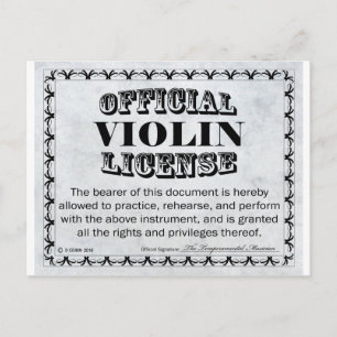 Violinlizenz Postkarte