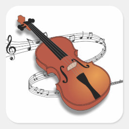 Violinmusik Quadratischer Aufkleber