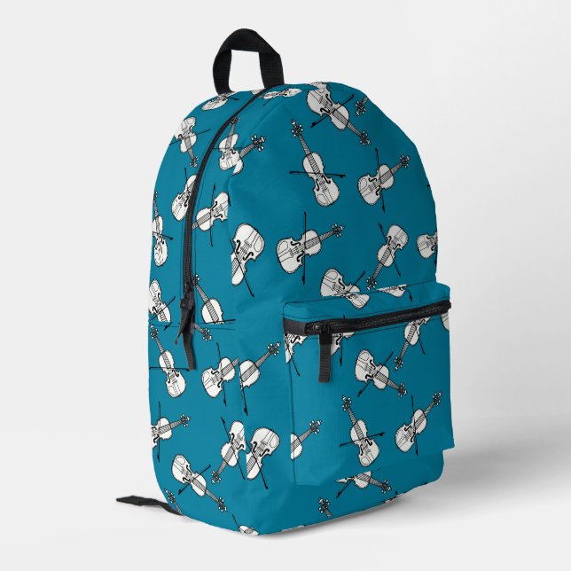 Violinmuster Bedruckter Rucksack (Rückseitige Ecke links)