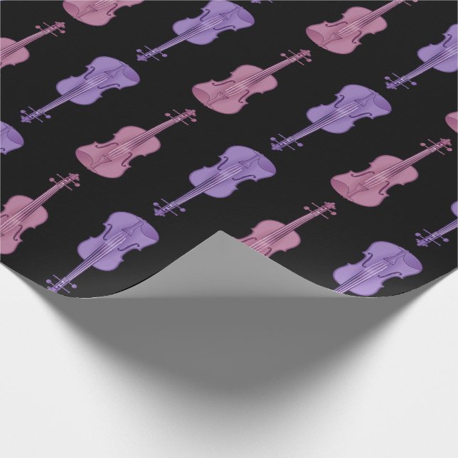 Violinmuster - Lavendel und Rosa Geschenkpapier (Ecke)