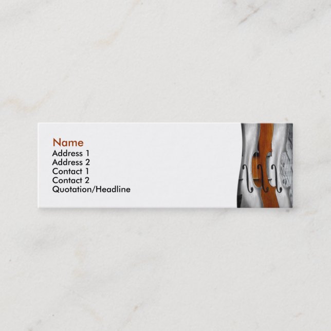 Violins Business Card Mini Visitenkarte (Vorderseite)