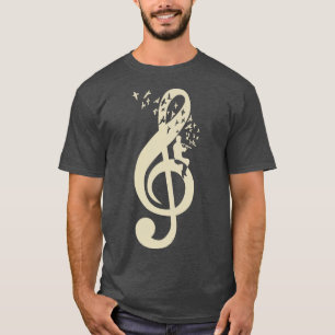 Violinschlüssel Musik Flöte Vintage T-Shirt