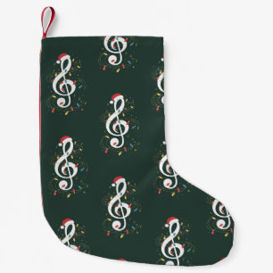 Violinschlüssel-Weihnachtsbeleuchtung Musikliebhab Kleiner Weihnachtsstrumpf