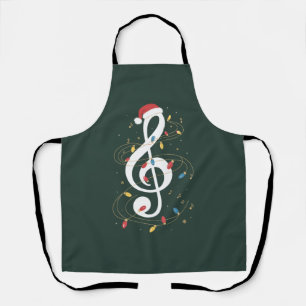 Violinschlüssel-Weihnachtsbeleuchtung Musikliebhab Schürze