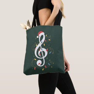 Violinschlüssel-Weihnachtsbeleuchtung Musikliebhab Tasche
