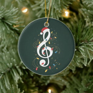 Violinschlüssel-Weihnachtslichter Musikliebhaber M Keramik Ornament