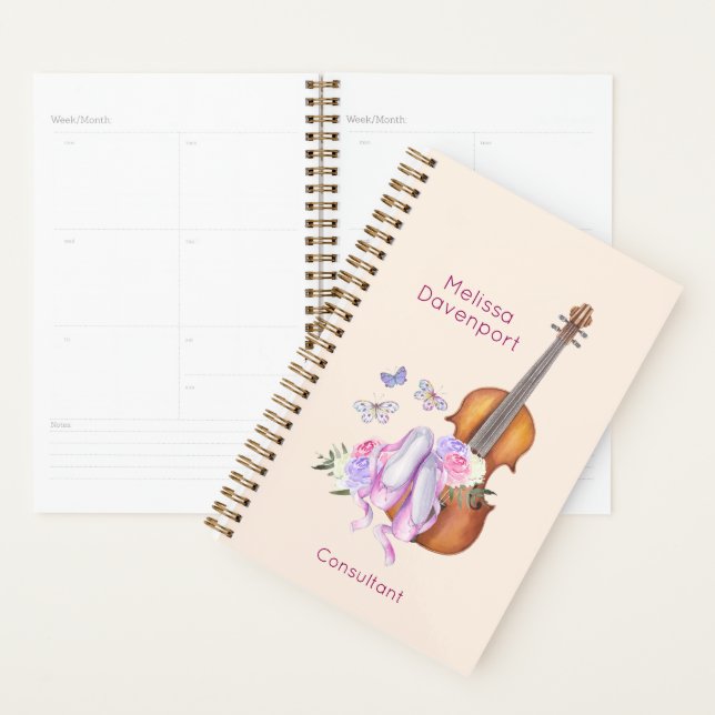 Violon, Chaussures de Ballet, Fleurs et Papillons (Devant avec enveloppe)