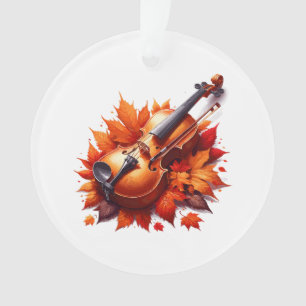 Violon dans le lit de feuilles