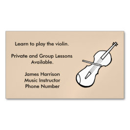 Violon Music Instructeur Carte de visite Magnet