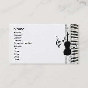 Violon Piano et notes musicales Cartes de visite