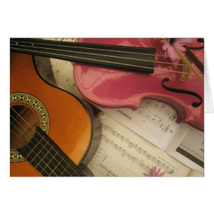 Violon rose et guitare