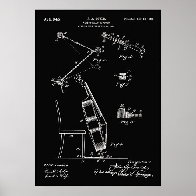 Violoncello Patent Poster (Vorne)