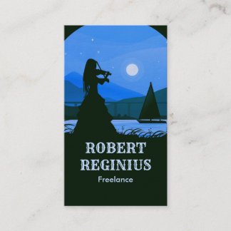 Violoniste À Côté Du Carte de visite De Rivière