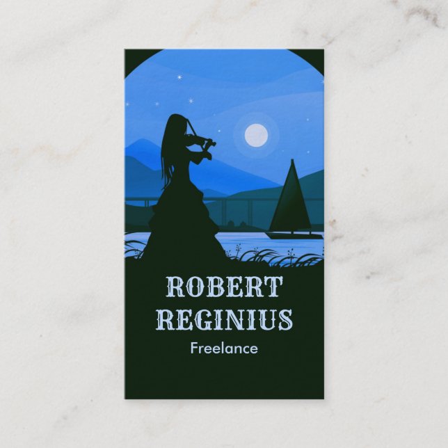 Violoniste À Côté Du Carte de visite De Rivière (Devant)