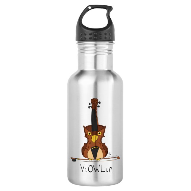 ViOWLin Chouette de violon Musique Bouteille d'eau (Devant)