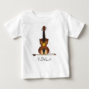 ViOWLin Chouette violon Musique T-shirt bébé pour 