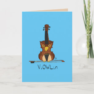 ViOWLin Funny Violin Grußkarte für Musik Karte
