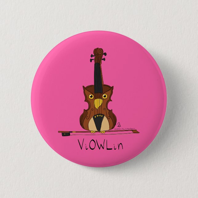 ViOWLin Violin Owl Music Button Button (Vorderseite)