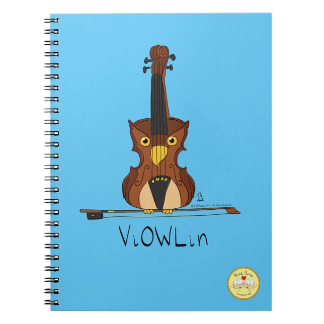 ViOWLin Violin Owl Music Notebook Notizblock (Vorderseite)