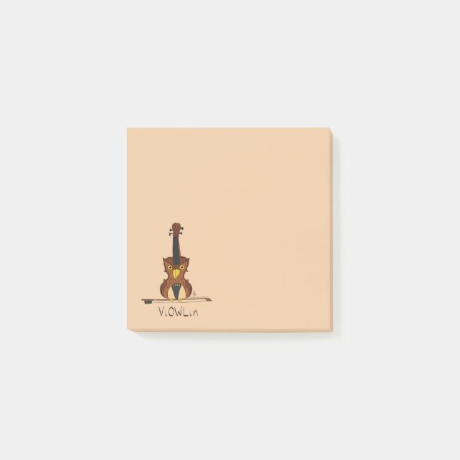 ViOWLin Violin Owl Music Post-It Notes (Devant)