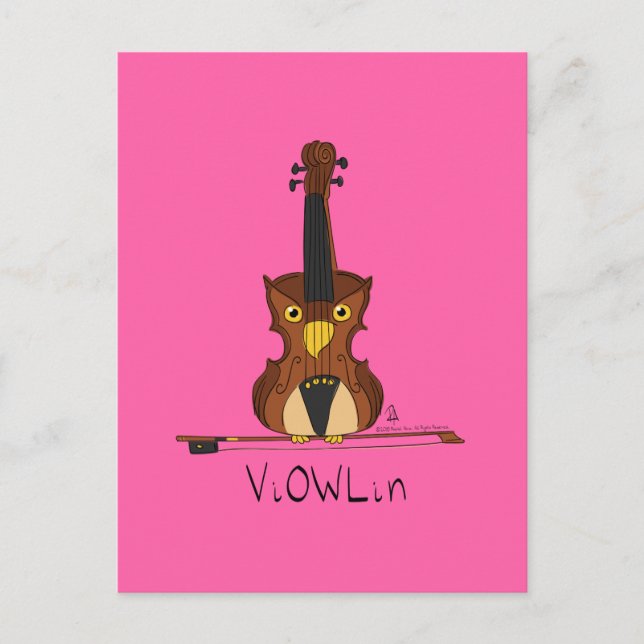 ViOWLin Violin Schüssel Postkarte (Vorderseite)