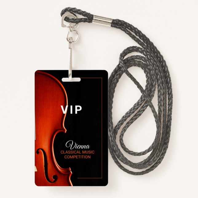 VIP Access Abzeichen für den klassischen Musikwett Ausweis (Vorderseite mit Schlüsselband)