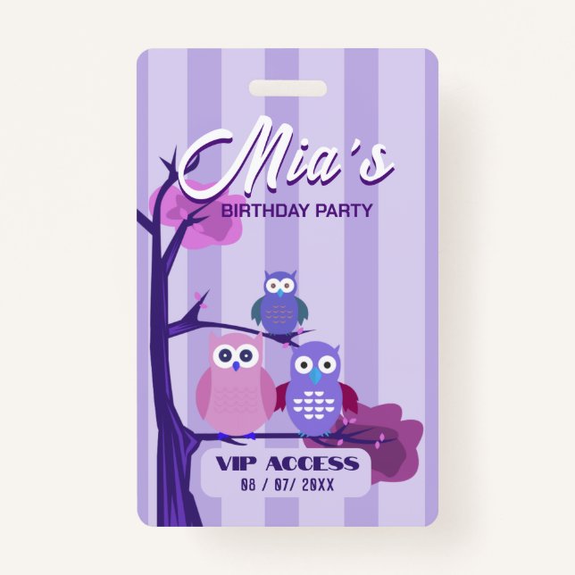 VIP Access Abzeichen für Geburtstagspartei Ausweis (Vorderseite)