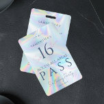 VIP Access Pass 16. Geburtstag Holografie Ausweis<br><div class="desc">16 . Geburtstag Holographic VIP Access Einladungs-ID-Abzeichen, das Sie leicht anpassen können. Ideal für jede Veranstaltung und für jede Firmenveranstaltung. Diese Designvorlage wird komplett für andere besondere Anlass in Ihrem Leben umgestaltet, indem Sie auf "Bearbeiten mit dem Entwurfswerkzeug" klicken, der unter der Schaltfläche "Anpassen" verschachtelt ist, um die Hintergrundfarbe, die...</div>