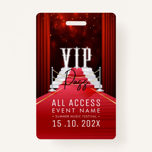 VIP All Access Event Ausweis (Vorderseite)